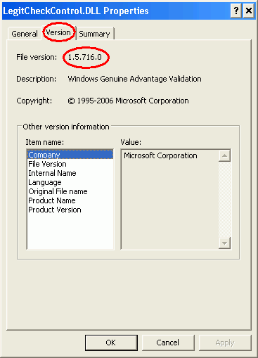 LegitCheckControl.dll Version