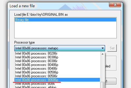 Processor Type of IDA