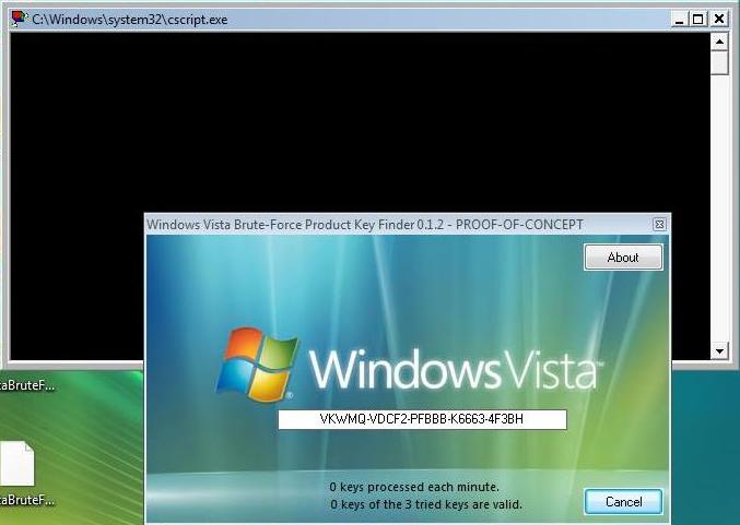 Vista Brute-Force Keygen GUI