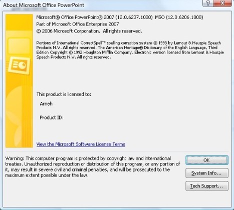 Office 2007 Service Pack 1 in PowerPoint