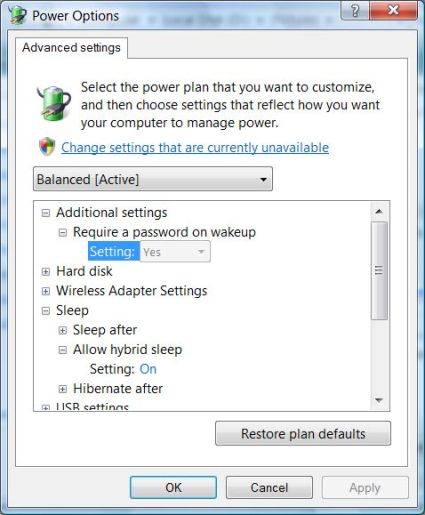 Vista Enable Hybrid Sleep