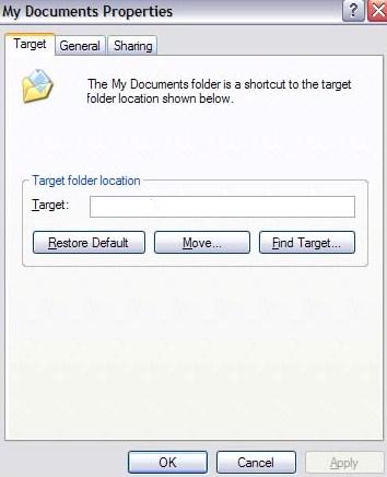 Change My Documents Target Folder