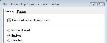 Disable Vista Flip3D Policy