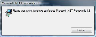 Install Microsoft .NET Framework 1.1 on Windows Vista