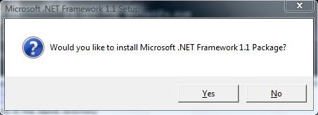 Install Microsoft .NET Framework 1.1 on Windows Vista