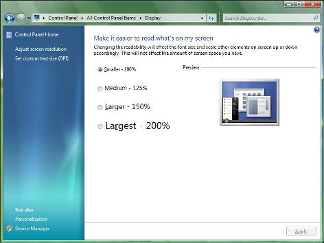 Display Settings in Windows 7