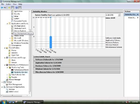 Reliability Monitor in Windows 7