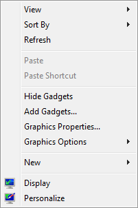 Right Click Desktop Contextual Menu