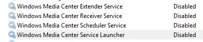 Windows Media Center services