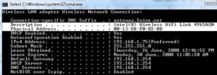 Get MAC Address for Network Card