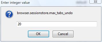 Change Number of Last Closed Tabs Undo History