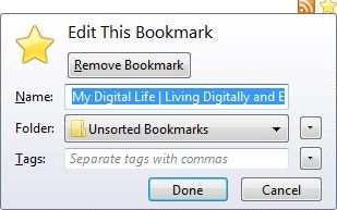 Bookmark to a Folder via Location Bar