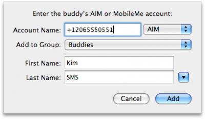 Cell Phone AIM Contact via iChat