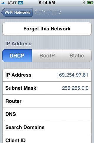 IP Address of iPhone Modem