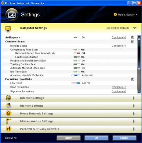 Norton Internet Security 2009 Screenshot