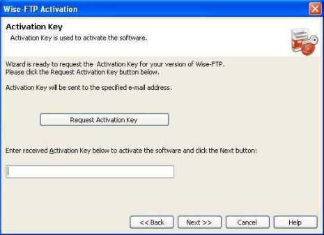 Request Activation Key for Wise-FTP