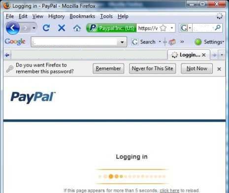 Firefox prompts to save password in PayPal, Yahoo!, Windows Live, Hotmail Sites