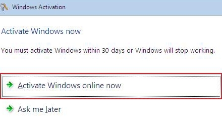 Activate Windows Vista Online