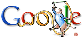 Beijing Olympic Games 2008 Google Rhythm Gymnastic Logo