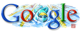 Beijing 2008 Olympic Games Swimming Google Logo
