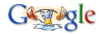 Beijing Olympic Games 2008 Google Weightlifting Logo
