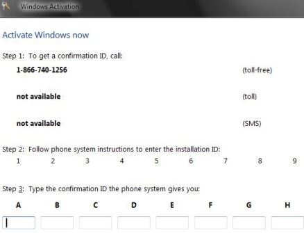 Confirmation ID for Phone Activation