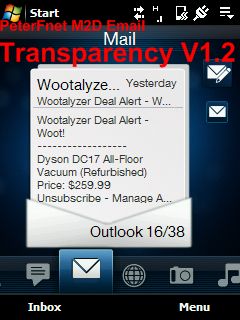 TouchFLO 2 Email Transparancy