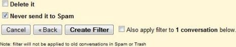 Deactivate Gmail Spam Filter
