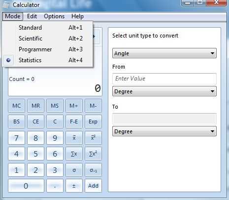 New Calculator in Windows 7