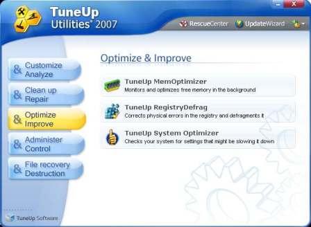TuneUp Utilities 2007 with MemOptimizer