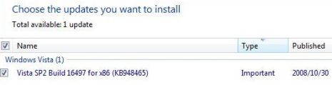 Windows Vista SP2 Beta build 16497