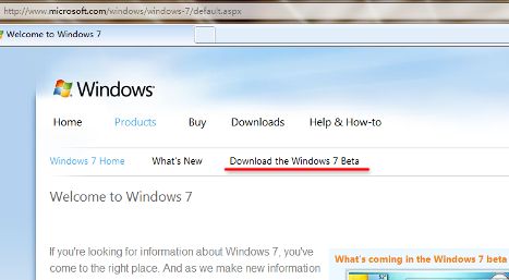 Download Windows 7 Beta