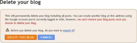 Delete Blogger Blog