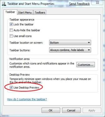 Enable of Disable Desktop Preview