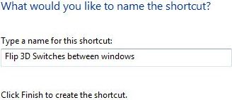 Flip 3D Switches Between Windows Shortcut