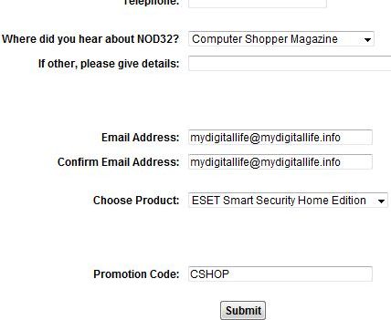 Register for Free ESET Smart Security