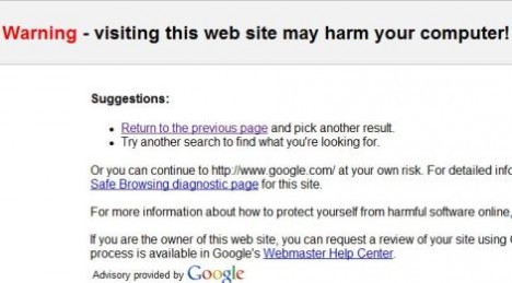 Google This Site May Harm Your Computer Bug