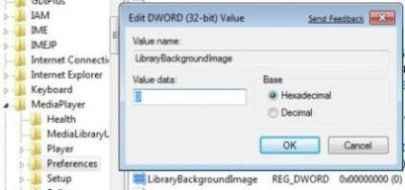 Change LibraryBackgroundImage Registry