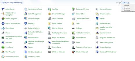 Windows 7 Build 7025 Control Panel