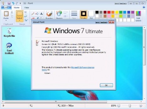 Windows 7 Build 7025 Paint