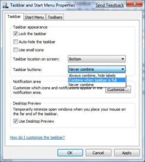 Change Windows 7 Taskbar Button Style