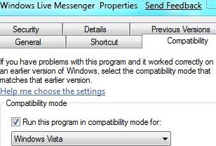 Running Windows Live Messenger with Vista Compatibility in Windows 7