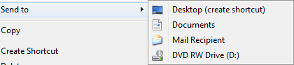 Normal Right Click Send To Menu