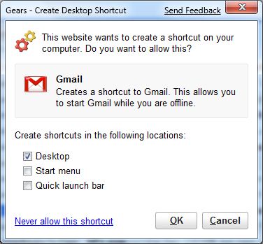 Offline Gmail Shortcut