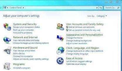 Windows 7 Build 7032 Control Panel