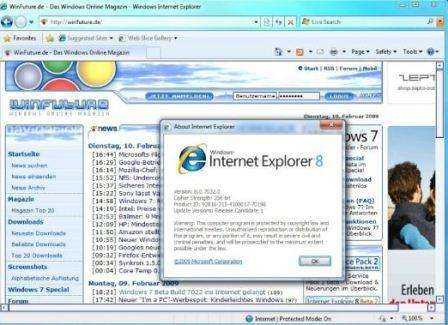 Windows 7 Build 7032 IE8