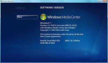 Windows 7 Build 7032 Media Center