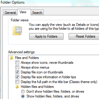 Display Hidden Files, Folders and Drives