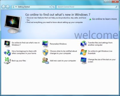 Windows 7 Build 7048 Welcome Screen