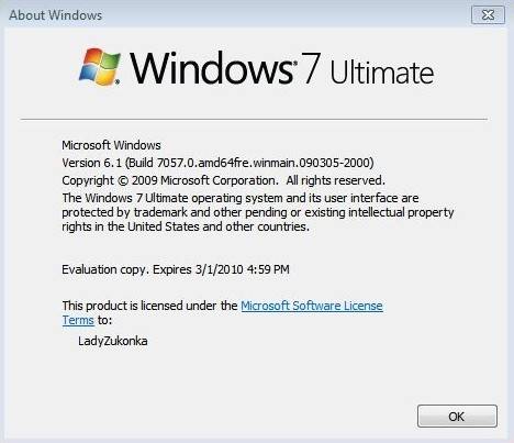 Windows 7 Build 7057 x64